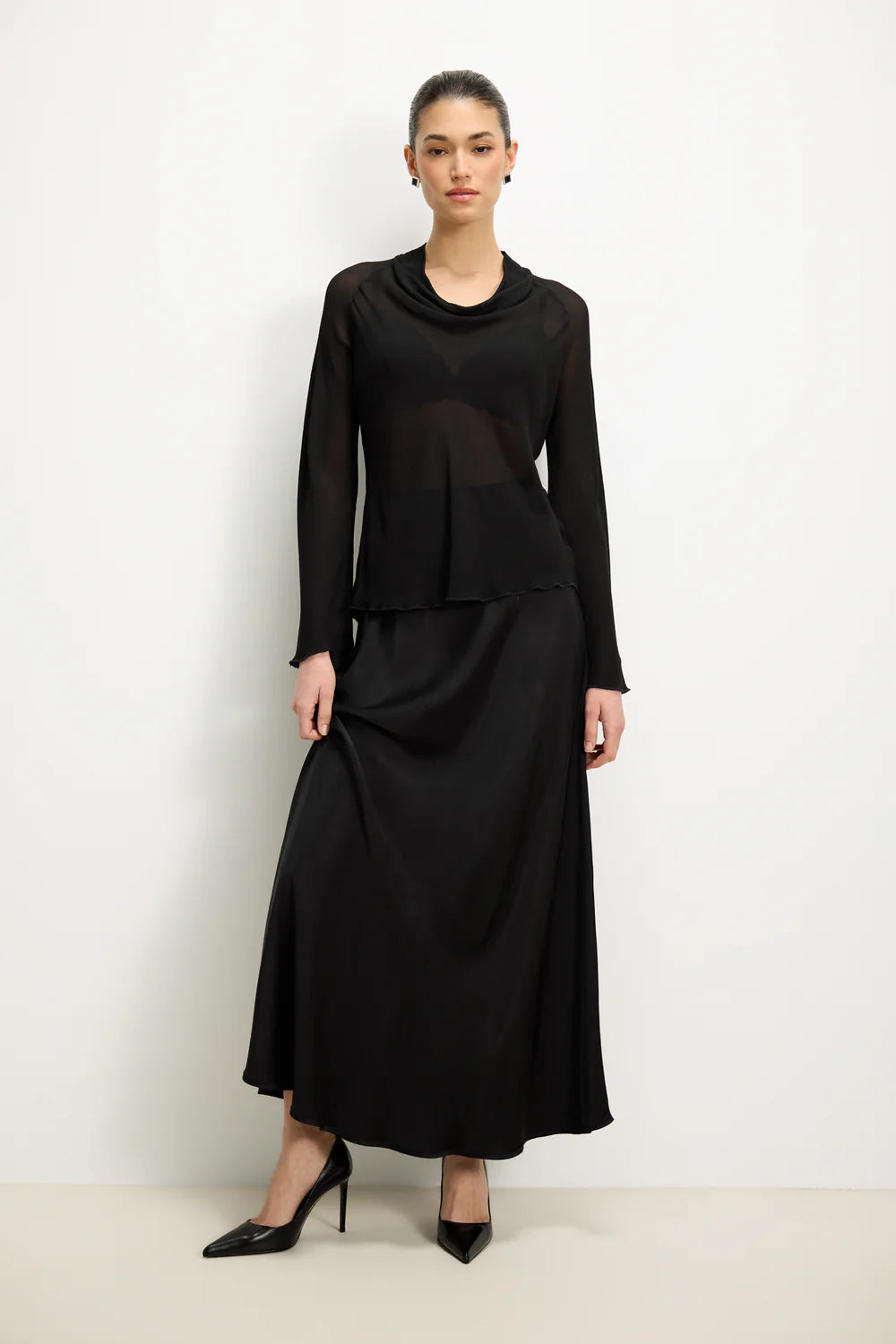 Nuit Satin Skirt